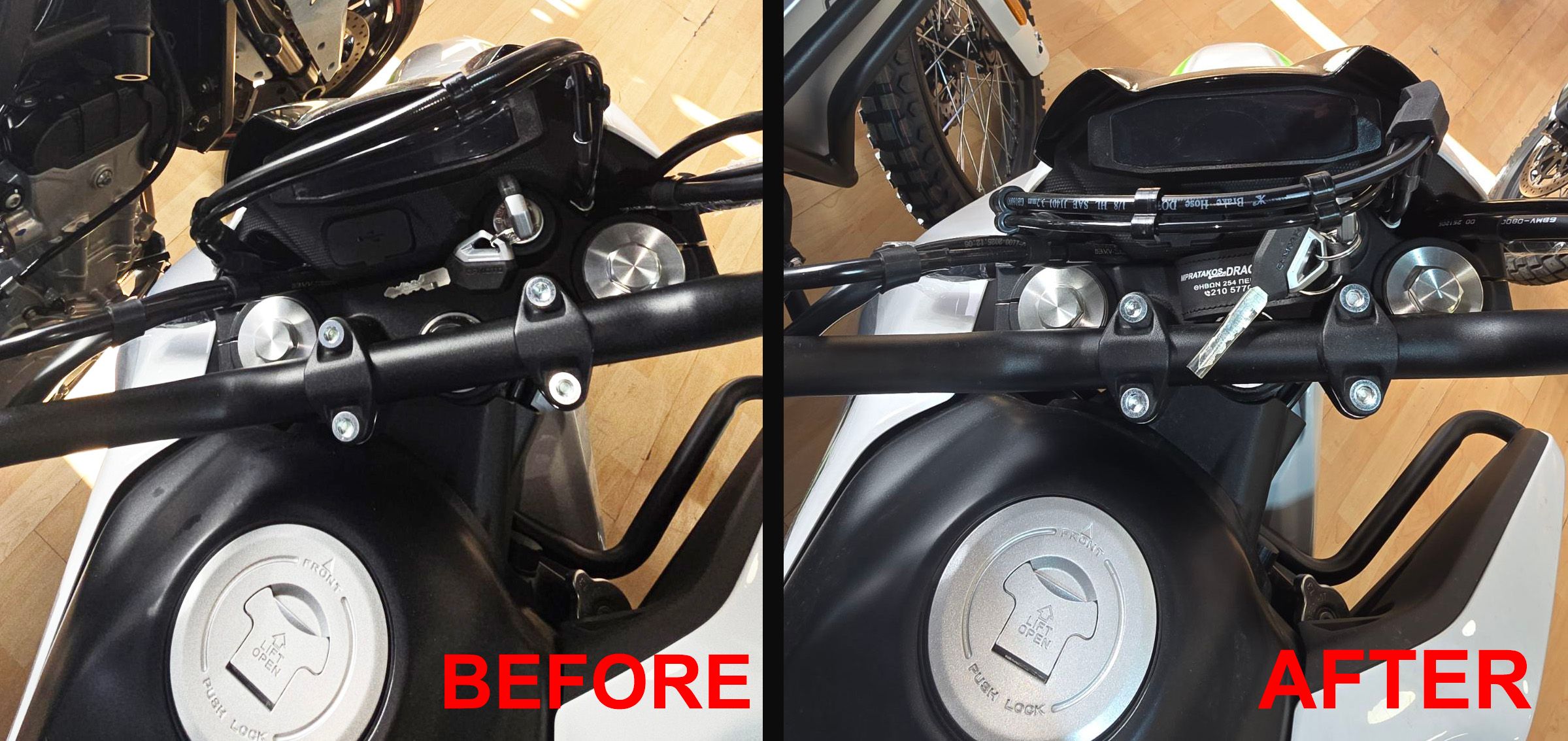 Dashboard tube clip compatible with CF Moto 250 Dual 2026+