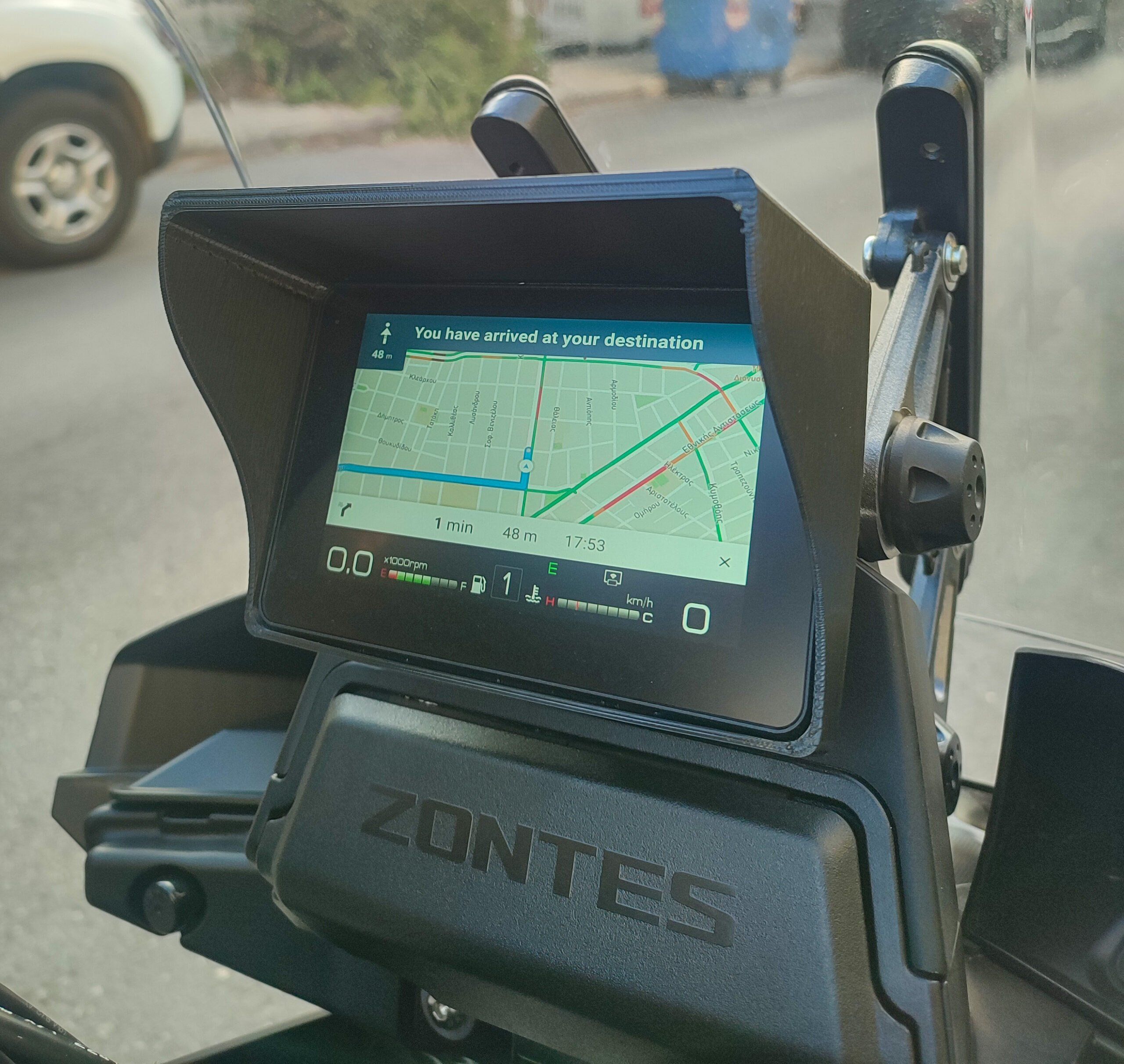 Dashboard cover with sunshade compatible with Zontes 350X / GK350 2022-2024 (only COLOR screen with BRIGHTNESS SENSOR)