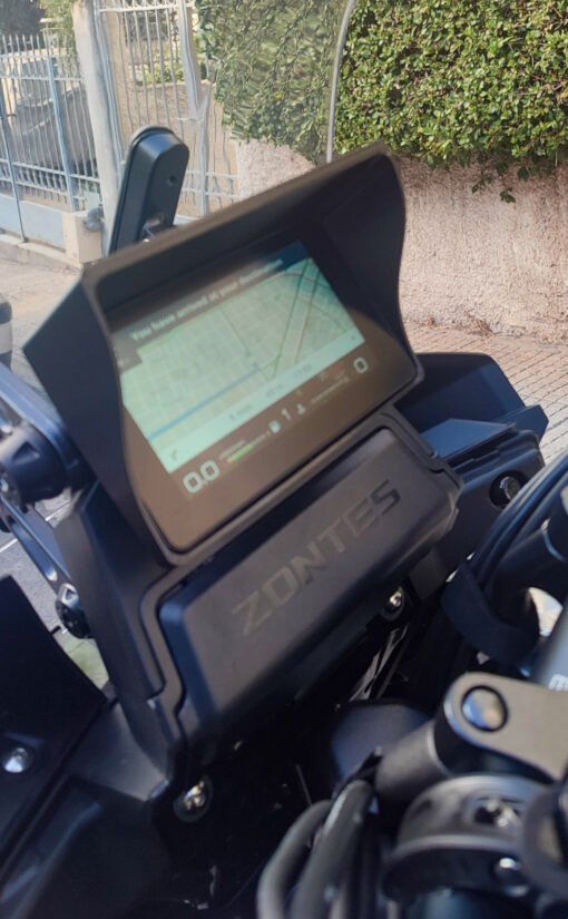 Dashboard cover with sunshade compatible with Zontes 350X / GK350 2022-2024 (only COLOR screen with BRIGHTNESS SENSOR)