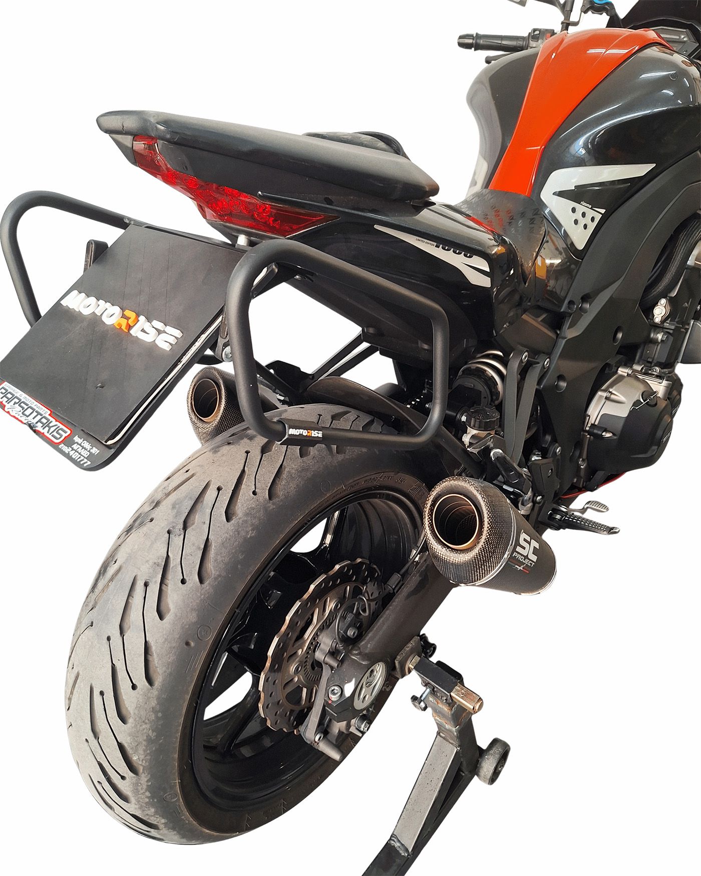 Soft bags side rack compatible with Kawasaki Z1000 2010-2013