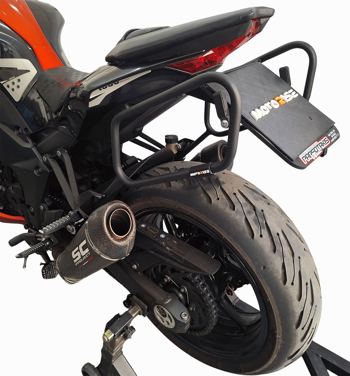 Soft bags side rack compatible with Kawasaki Z1000 2010-2013